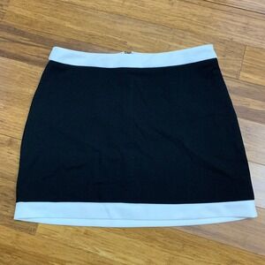 Lulus Mini Skirt Womens Size Large Colorblock Black‎ White Party Summer Short
